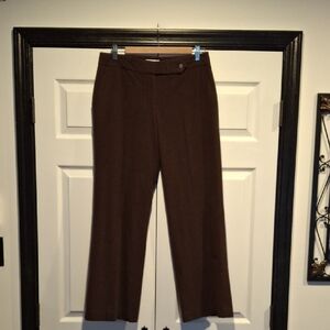 Calvin Klein Dark Brown Wool-Like Lined Trousers